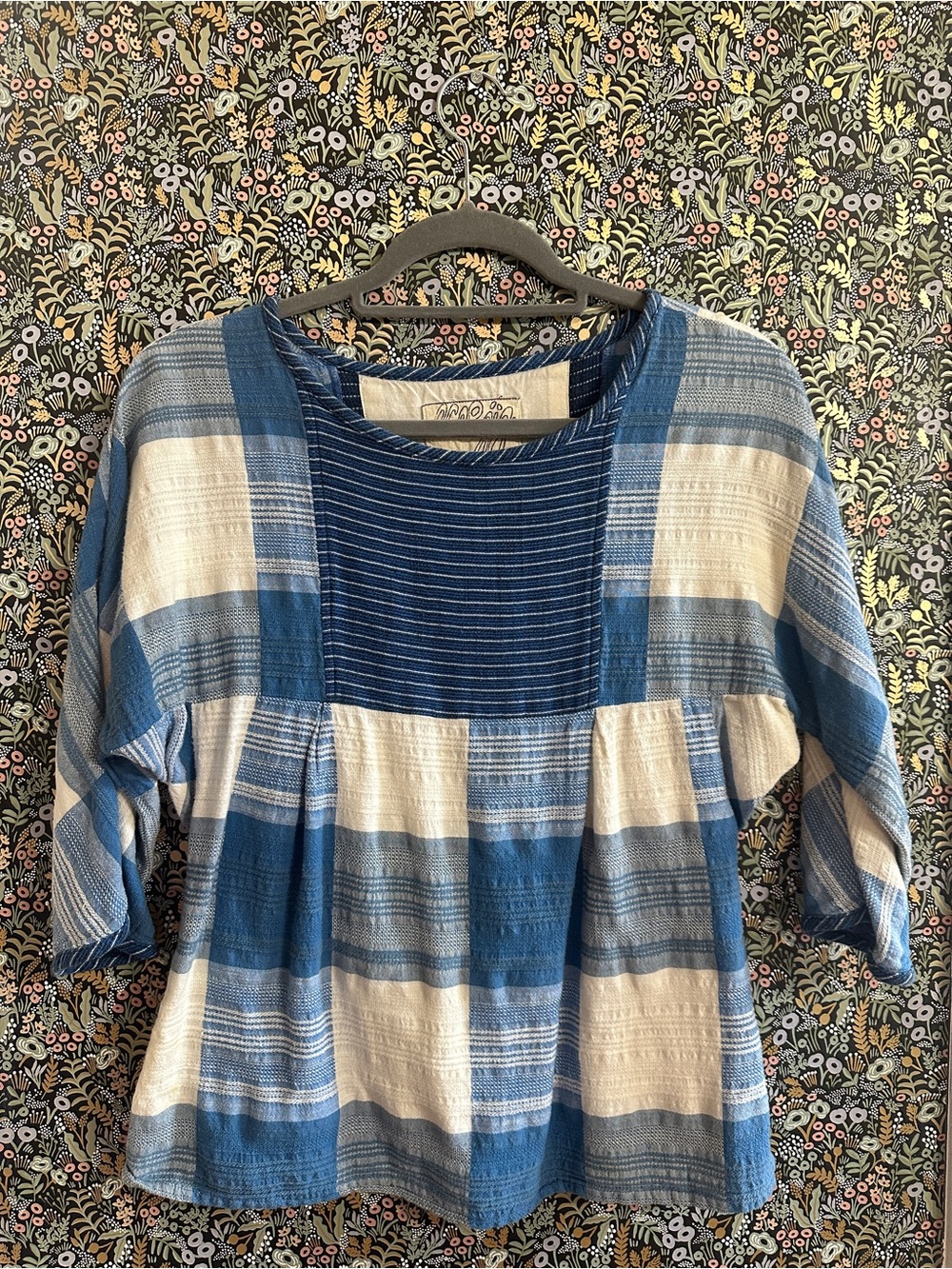 Ace & Jig Blue and White Striped Peasant Blouse